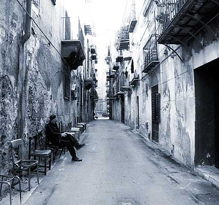 Chairs in the street of Palermo