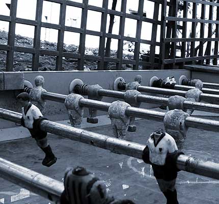 Old table football found in the street of Palermo