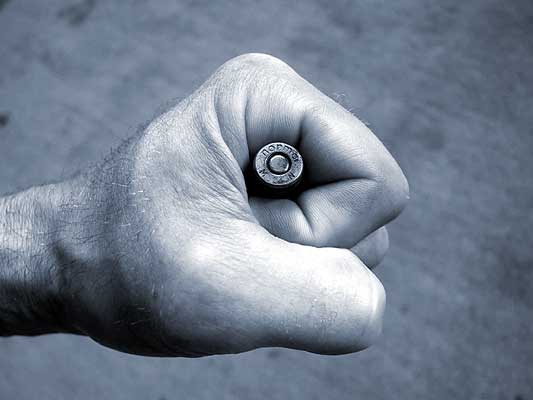 A ball-cartridge in a fist